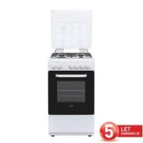 Štedilnik plinski VOX GHB 5400 W, širina 50 cm, 55L, 4x plin, bel