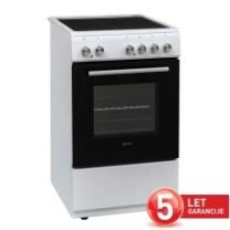 Štedilnik steklokeramični VOX CHT 5000 W, širina 50 cm, 50 L, 4x steklokeramika, bel
