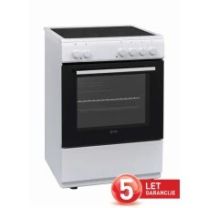 Štedilnik steklokeramični VOX CHT 6000 WBF, širina 60 cm, 72 L, 4x steklokeramika, bel