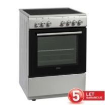 Štedilnik steklokeramični VOX CHT 6205 IX, širina 60 cm, 69 L, 4x steklokeramika, inox