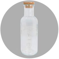Steklenica za vodo Water z zamaškom iz plute, 1l, steklo