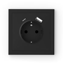 Vtičnica ADRIA z USB A+C črna Commel