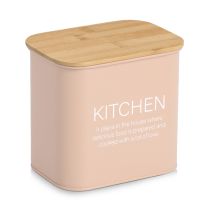 Doza kovinska, kvadratna z bambus pokrovom Kitchen, 2300ml
