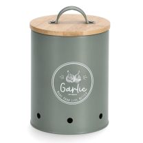 Doza kovinska za česen Garlic, bambus pokrov, 1000ml
