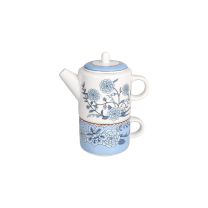 Čajnik z skodelico New milk Heritage, 400ml, blue
