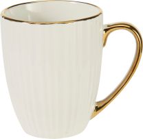 Lonček z zlatim robom, 340ml, porcelan

