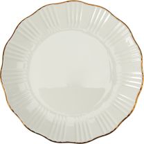 Krožnik desertni z zlatim robom, 22 cm, porcelan