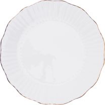 Krožnik plitki z zlatim robom, 26 cm, porcelan