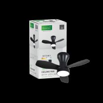 Ventilator stropni z lučjo Green Tech, fi 60 cm, 18W, 3CCT, črn