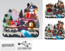 Dekoracija Božična pokrajina led božiček/vrtiljak, 16 cm
