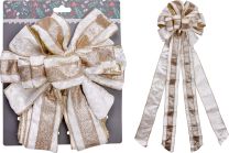 Pentlja za vrh božičnega drevesca slonokoščena, 22×75 cm