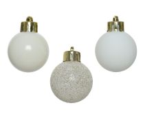 Bučke novoletne plastične, bela, fi 3 cm, set 14/1