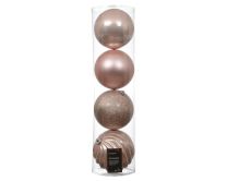 Bučke novoletne plastične, roza, fi 14 cm, set 4/1