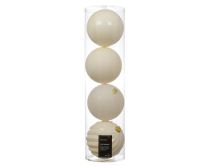 Bučke novoletne plastične, bela, fi 14 cm, set 4/1