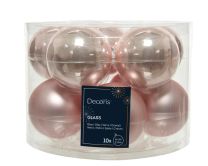 Bučke novoletne, steklene roza fi 6 cm, set 10/1
