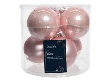 Bučke novoletne, steklene roza fi 8 cm, set 6/1
