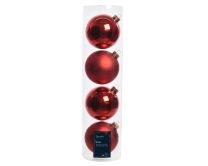 Bučke novoletne steklene rdeče fi 10 cm, set 4/1
