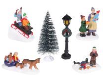 Dekoracija božična vasica figurice 5,2 cm, set 6/1