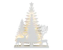 Dekoracija božična gozd z jeleni LED, 40 cm
