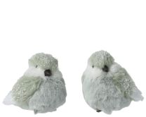 Figura ptiček iz umetnega krzna z bleščicami, 10 cm