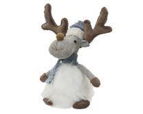 Figura božična jelen s šalom, 22 cm