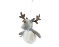 Figura božična jelen s šalom, 12 cm