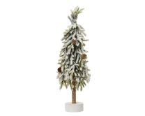 Dekoracija, božična, mini smrečica zasnežena s storži, 45 cm