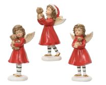 Figura božična angel,ček stoječ, 17 cm