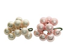 Bučke novoletne steklene bež/roza, fi 2 cm, set 10/1