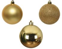 Bučke, novoletne, sijoče/mat z bleščicami, zlata, 6 cm, set 10/1
