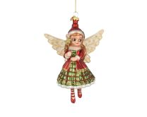 Okras novoeletni angel z zvezdo in krili, 15 cm