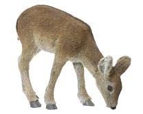 Figura božična jelen, iz umetnega krzna, 32 cm