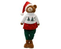 Figura božična medvedka rdeče/rjava, 110 cm