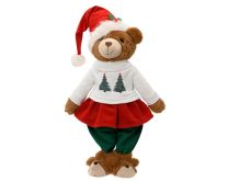 Figura božični medvedka, rdeče/rjava, 60 cm