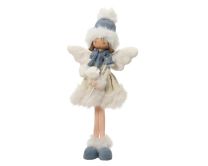 Figura božični angel, svetlo moder, 56 cm