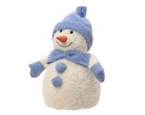 Figura božična snežak, bel/moder, 30 cm