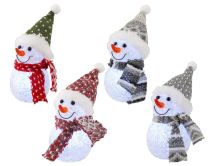 Snežak z LED lučko, 16 cm