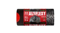 Vrečke za smeti s trakom Alufix, ALUFLEXY, črne, 35l, 15/, zelo elastične in močne 
