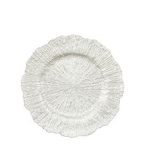 Krožnik, dekorativni, Porta, srebrn fi 33 cm