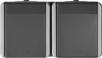 VTIČNICA dvojna horizontalna FONTANA siva 16A 250V~ TEM CF10GY-U