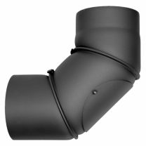 KOLENO DIMNO 130/90 x2mm s čistilno odprtino, črno Asada