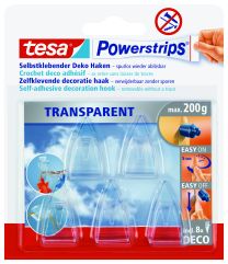 Kljukica samolepljiva Powerstrips Deco, transparentna, 5/1