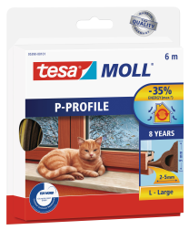 Trak tesnilni za okna Tesamoll 5,5mm, rjav/P, 6m x 9mm 
