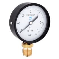 MANOMETER PTL fi   80    0 -  10 bar, cl 1,6% spodaj priklop 1/2" Ms, kovinsko ohišje-črno 