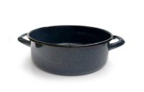 Kozica nizka, Clean, zunaj temno siva, notranjost temno siva, premer 28 cm, višina 9,5 cm, volumen 6 l
