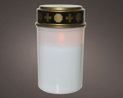 Sveča nagrobna LED, bela, čas gorenja 800 ur 
