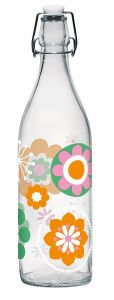 Steklenica z zamaškom Vouge rožice, 1l 
