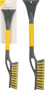 Strgalo za led z metlico, rumen, 60 cm, Koop.