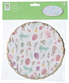Krožnik papirnat Easter flowers, 18cm, 6/1
