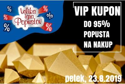 Ne zamudite velike igre popustov ta PETEK, 23. 8. 2019